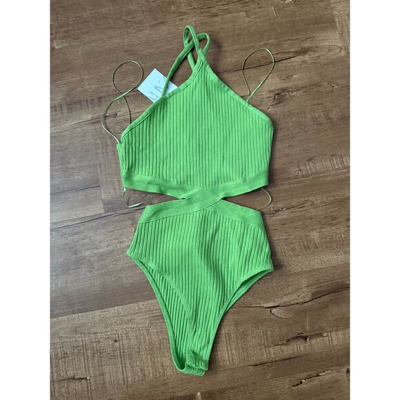 Zara Ribbed cut out body suit small - Picture 3 of 3